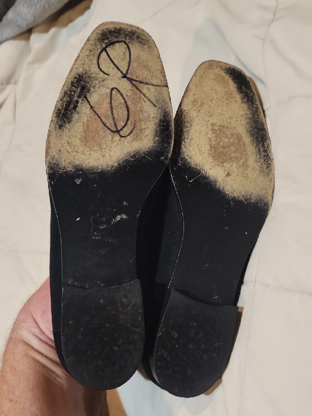 Vintage Kenneth Cole Black Suede Loafers with Floral Metal Accent - Picture 4 of 6